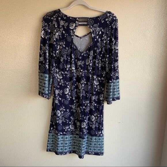 Stitch Fix Skies are Blue NWT Floral Print Wren Knit Dress, Navy Combo Size S - Picture 4 of 9